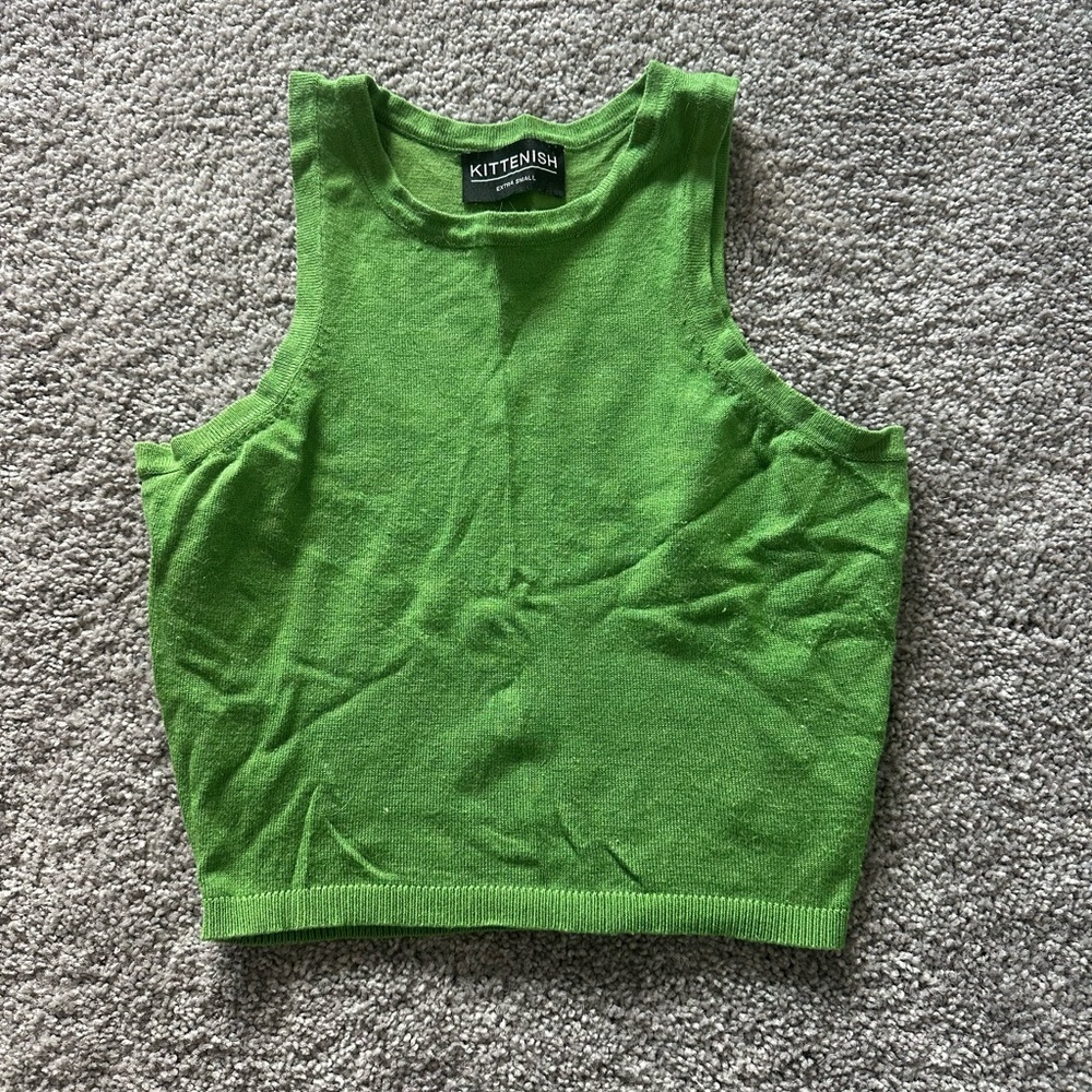 Kittenish Vibrant Green Tank Top
